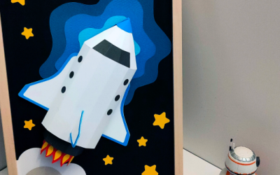 HOW TO MAKE A PAPER ROCKET WALL ART : A FUN DIY PROJECT FOR KIDS AND ADULTS
